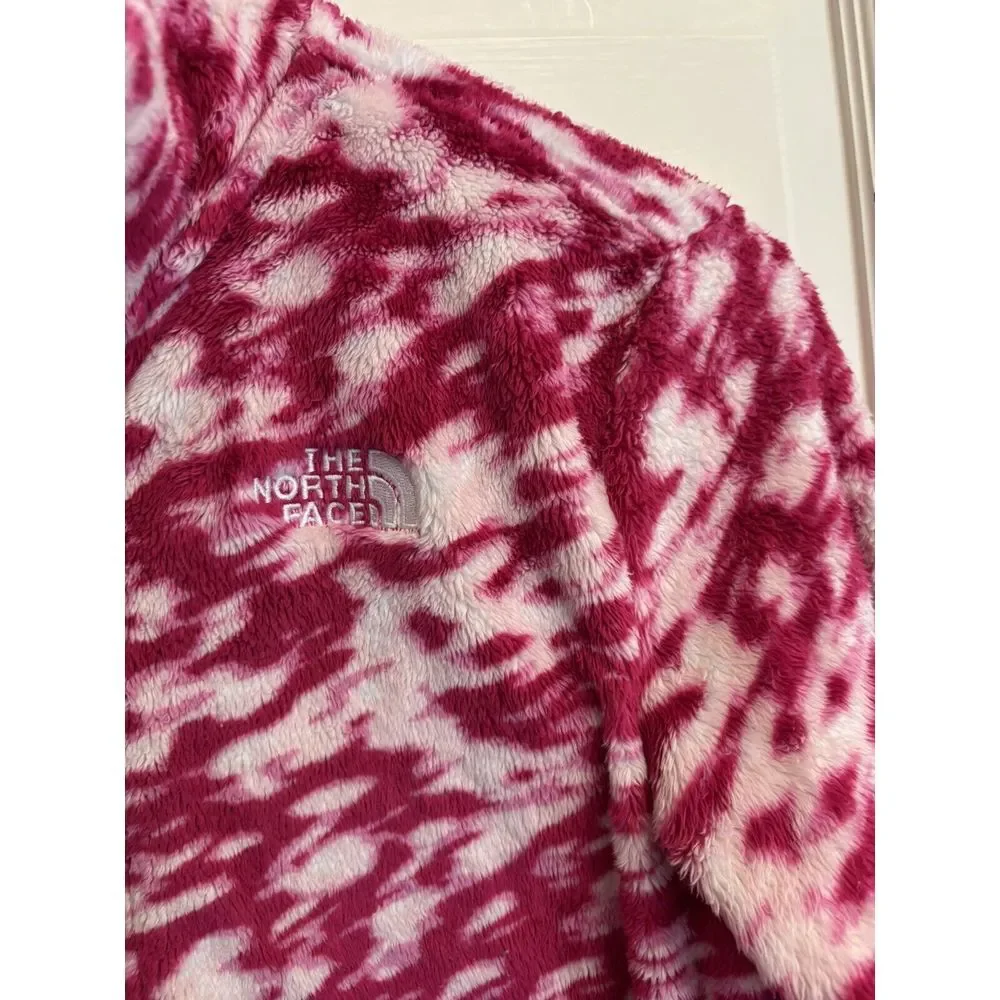 The‎ North Face Girls Osolita Full-Zip Jacket Pink White Fleece XL 14/16